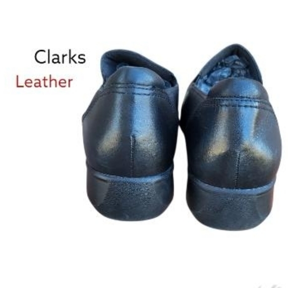 Clarks Leather Slip On May Poppy Black Loafer Casual Dress Oxford Shoe Women 11 - Picture 5 of 8